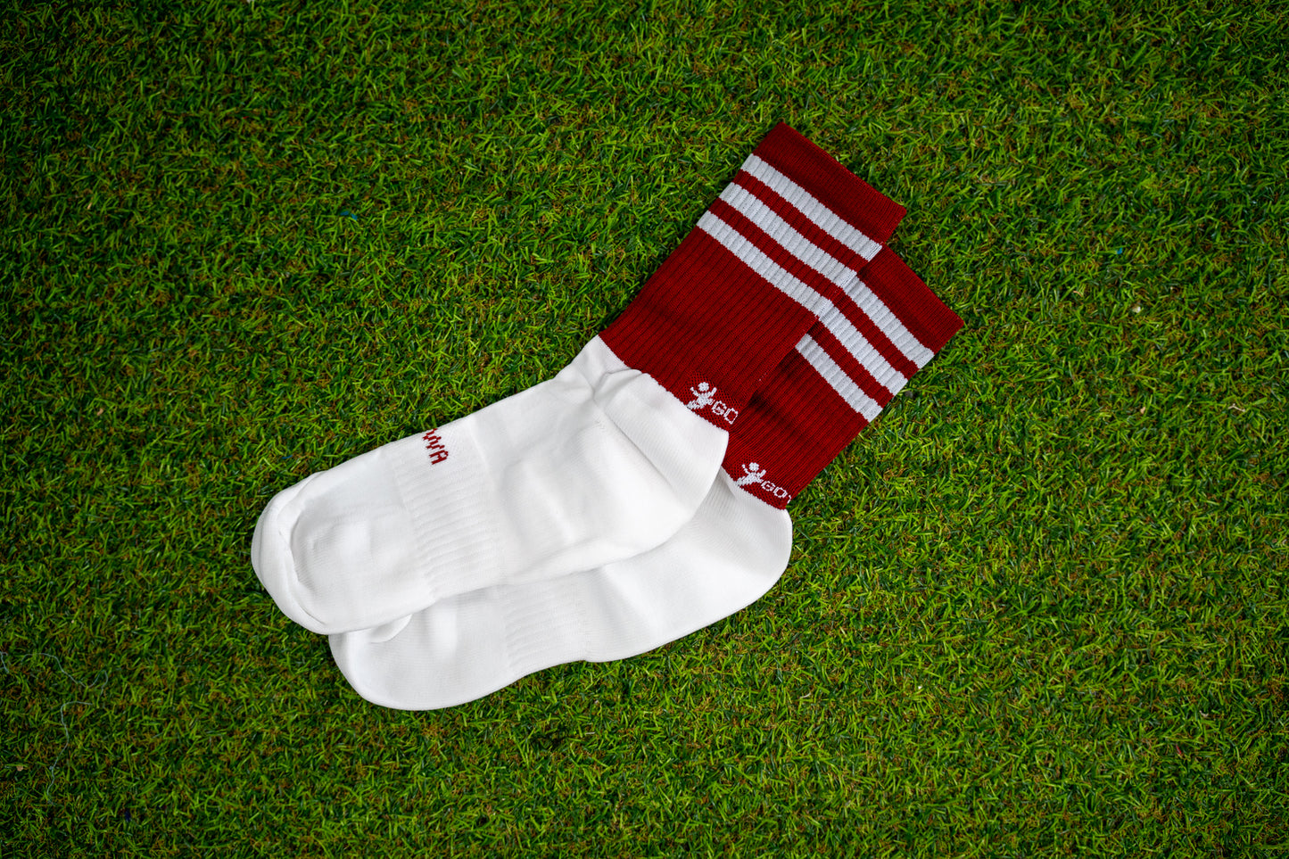 Maroon/White Midi Socks