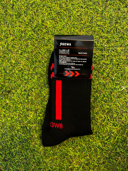 Black/Red Midi Socks