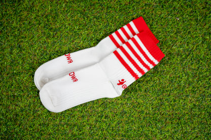 Red/White Midi Socks