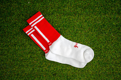 Red/White Midi Socks
