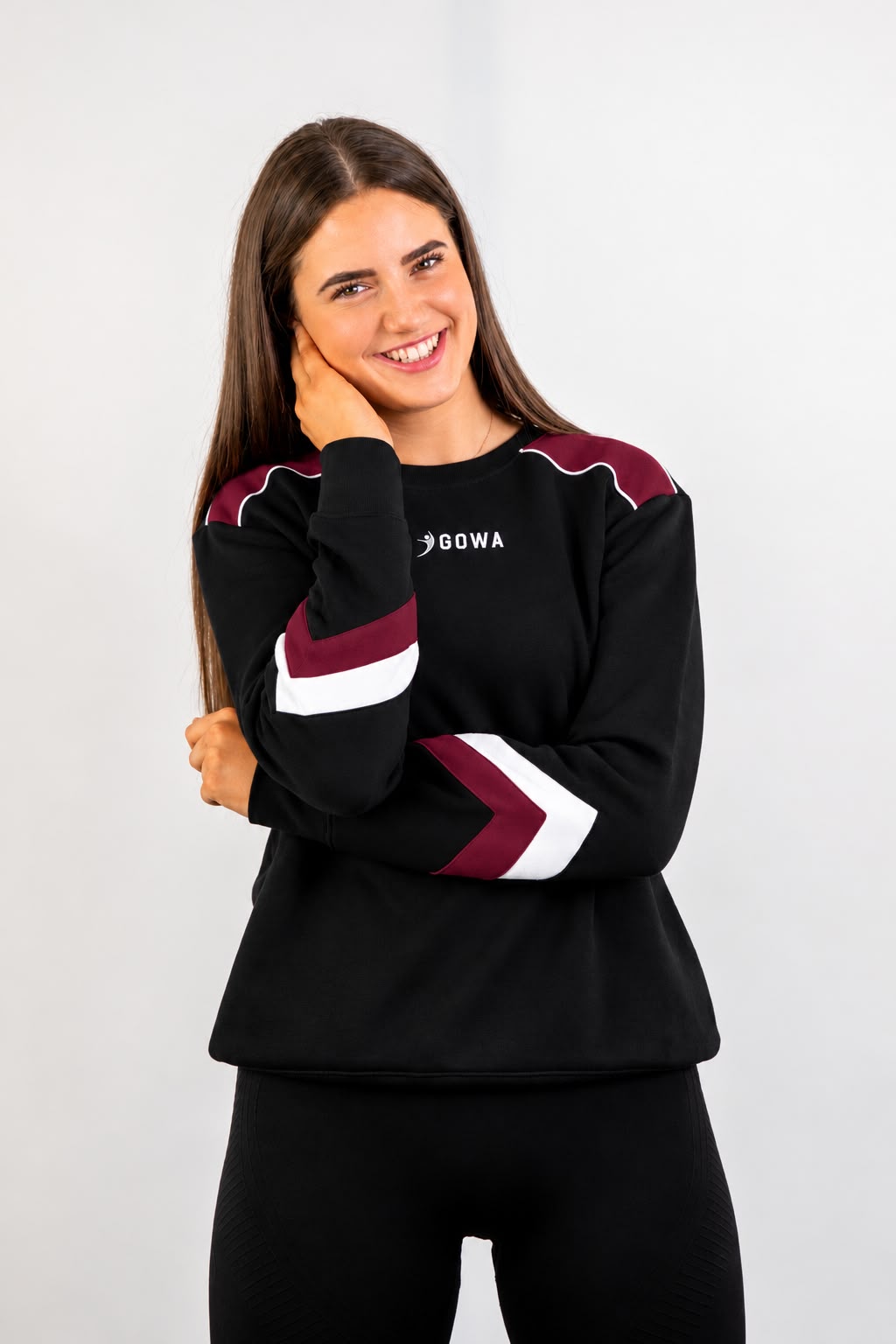 Galway LGFA Black Maroon Retro Crewneck